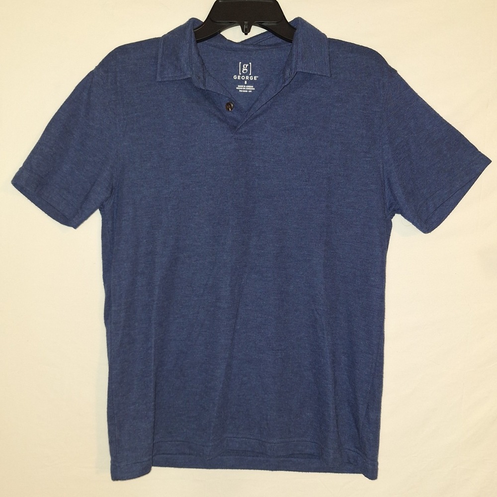 George‎ Men's Blue Polo Shirt S Short Sleeve Preppy Casual Classic Style